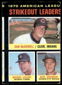 1971 Topps #71 Sam McDowell/Mickey Lolich/Bob Johnson LL (low grade) *600