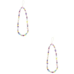  2 Count Kind Handy Lanyard Mit Perlen Anti-Rutsch-Lanyard Für Mobiltelefone - Afbeelding 1 van 12