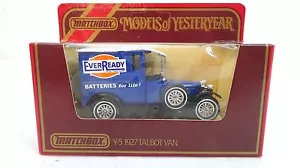 VINTAGE MATCHBOX MODELS OF YESTERYEAR Y5 '1927 TALBOT VAN' N.O.S.S. - Picture 1 of 5