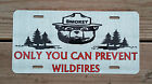 U.S. FOREST SERVICE SMOKEY BEAR METAL LICENSE PLATE  6'X12' ONLY YOU CAN PREVENT