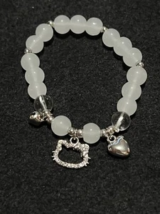 NEW Hello Kitty Bead and rhinestone charm bracelet for Women or Girl - Picture 1 of 13