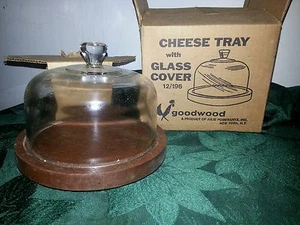 Bandeja para servir queso y galletas Goodwood con cubierta de vidrio 6,5" de alto - Imagen 1 de 1
