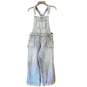 VTG Jordache Bib Overalls Wide Leg Girls Size XXL Light Wash Adjustable Straps - Picture 1 of 9