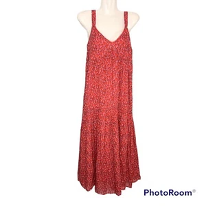 Vestido Joie Para Mujer XS Multicolor Maxi Forrado en Niveles Rosa de Té Algodón Sin Mangas - Imagen 1 de 9