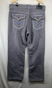 Baggy Jeans Mens 40x29 Gray Y2K Embroidered VTG Skater Grunge KB8782 9.5 Opening - Picture 1 of 23