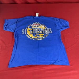 Vintage NFL St. Louis Rams Graphic T-Shirt Men's Blue XL 2000 Super Bowl Y2K - Picture 1 of 2