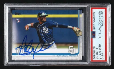 Fernando Tatis Jr. Signed 2019 Topps #410 RC (PSA 10 | Autograph Graded 10) - Ro - Image 1 of 2