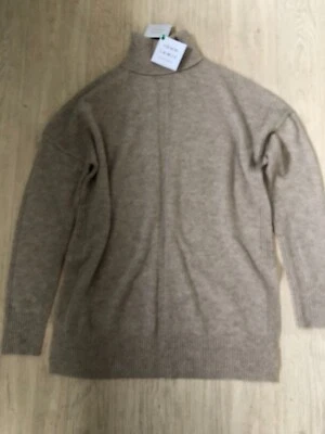 John Lewis Cashmere polo-neck Jumper Light Beige Size UK 8 Chest 21" - Image 1 of 4