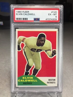 1960 Fleer Elvin Caldwell Rookie #120 - PSA 6 - Boston Patriots - Image 1 of 2