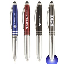 Custom Laser Engraved Vivano Duo Stylus Pen with LED Light Printed  - 100 QTY