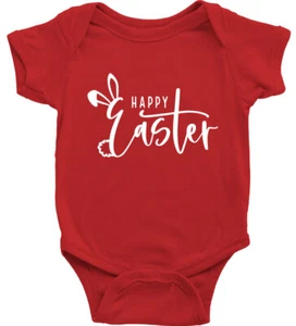 Happy Easter Baby Infant Bodysuit One-Piece Romper Clothes Easter Day Gifts - Picture 1 of 16