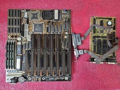 VLSI Motherboard, Intel i386 80386SX 25 CPU, 4MB RAM & Multifunction card #ME70 - Image 1 of 4