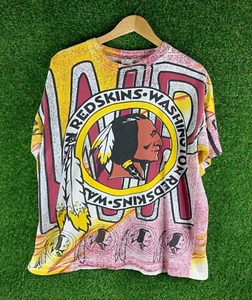Vintage Washington Redskins Wrecking Crew Magic Johnson 90s AOP Shirt L - Picture 1 of 8