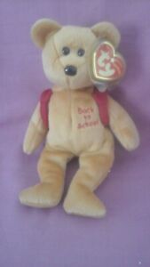 TY beanie babies  Books the Back to school red bear