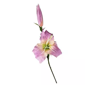 Lilac Pink Satin Casa Blanca Lily - Artificial Silk Flowers Craft Stem - Picture 1 of 1