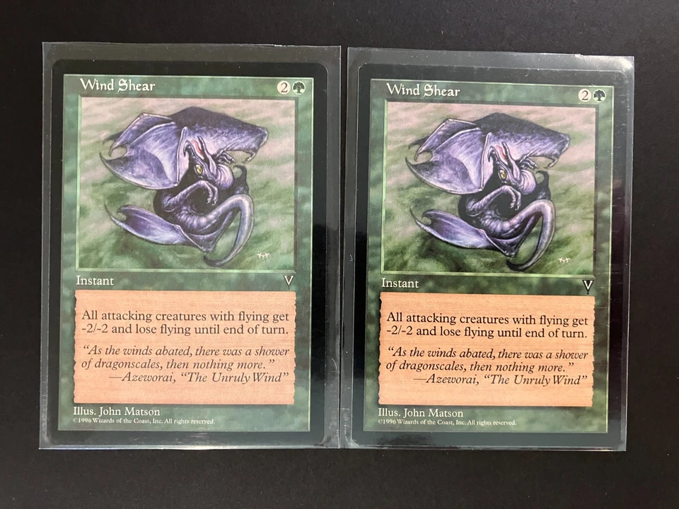 2 x WIND SHEAR Visions Magic the Gathering 1996 MTG Vintage Green DEEP COLOR - Image 1 of 1