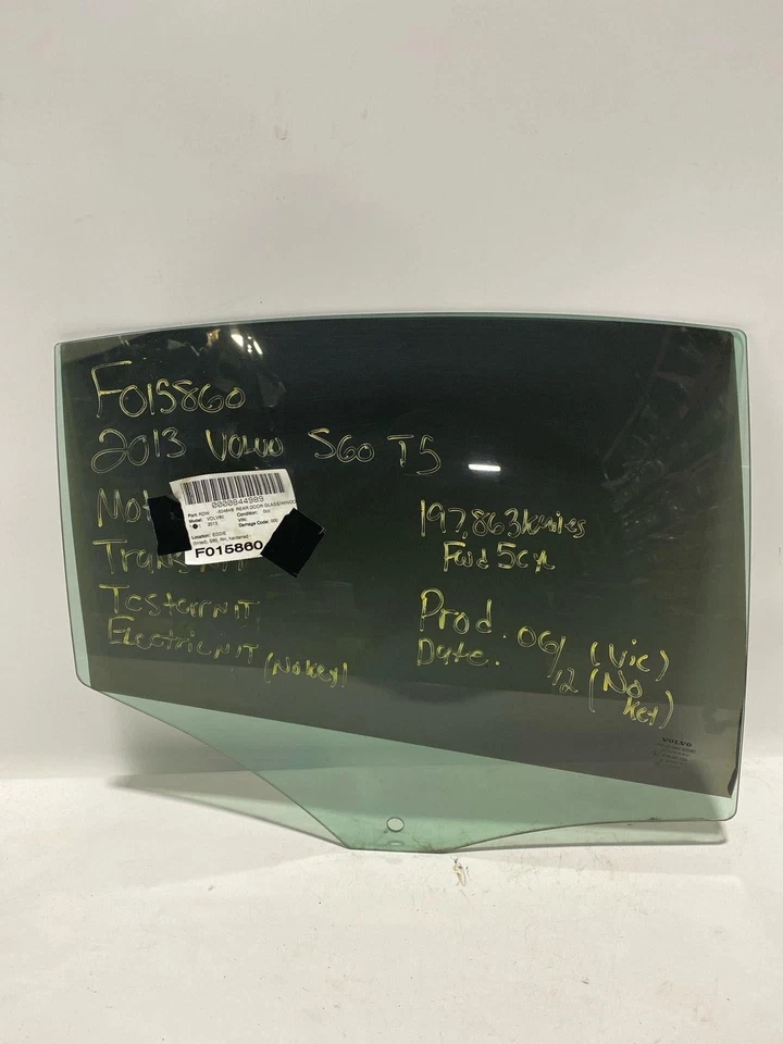 Rear Door Glass Window VOLVO 60 SERIES Right Passenger 11 12 13 - Imagem 1 de 1