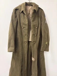VTG US Army Overcoat Mens 38 Long Wool Trench Coat WWII 40s WW2 **Read Desc” - Picture 1 of 15