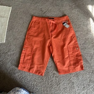 Sean John Cargo NWTv Men's Size 34 Linen Cotton Shorts Orange See Note Defect - Picture 1 of 7