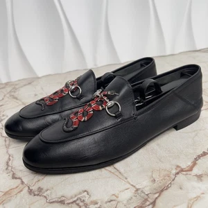 Gucci Brixton Horsebit Loafers Kingsnake Collapsible Black Leather 40 EU 10 US - Bild 1 von 11