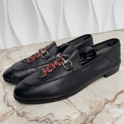 Mocasines Gucci Brixton Horsebit Kingsnake Plegables Cuero Negro 40 EU 10 EE. UU. Foto 1 de 4