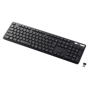 ELECOM Wireless Keyboard TK-FDM110TKBK Thin Membrane Type Antibacterial with Num - Picture 1 of 7