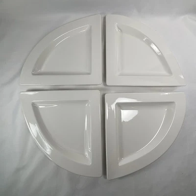 4 Platos Triangulares Villeroy Boch New Wave Café Ensalada Aperitivo Apilable Blanco Foto 1 de 4