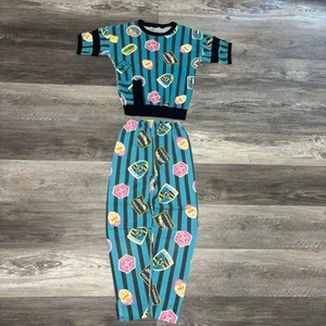 Vintage Randy Striped Top & Pants Set Boys 10 Single Stitch AOP Sleepwear USA - Picture 1 of 16