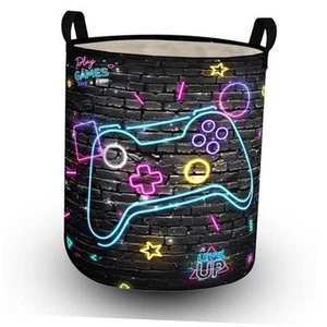Gaming Laundry Basket with LiningFoldable Kids Game Controller Laundry Hamper - Picture 1 of 8