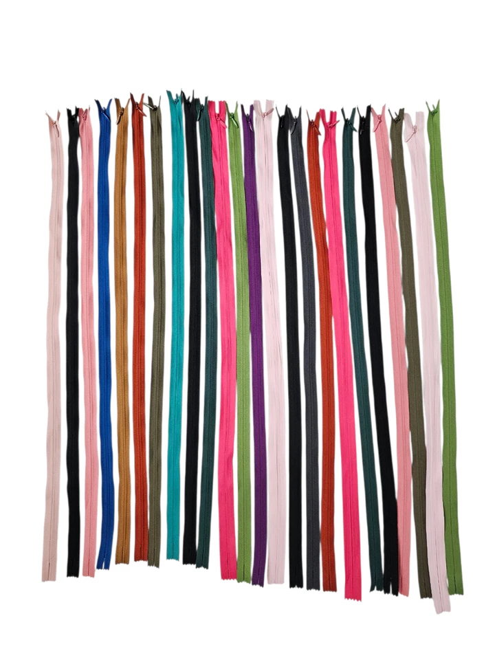 Lot of 24 YKK Invisible Zippers Mixed Colors 24” Sewing Craft Dress Pillow - Image 1 of 4