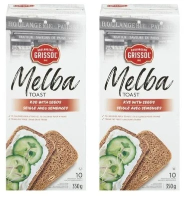 Centeno tostado Boulangerie Grissol Melba con semillas, 10 piezas, 350 g (paquete de 2) Foto 1 de 4