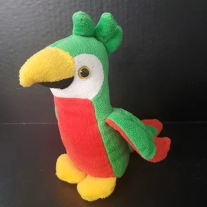 Peluche de loro pájaro verde y rojo 7" juguete suave - Imagen 1 de 7