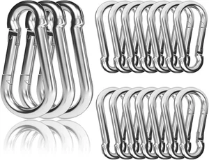 20PCS 4" Heavy Duty Spring Snap Hook, M10 3/8" Galvanized Steel Silver  - Picture 1 of 7