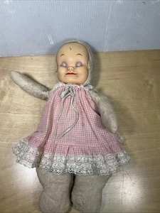 Vintage Sleeping Baby Rubber Face Doll 13" Tall - Picture 1 of 12