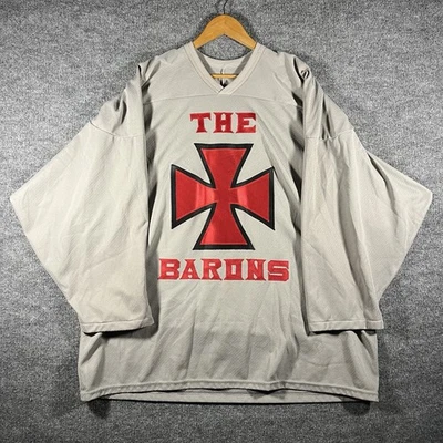 Vintage The Barons Cross CCM Hockey Jersey Mens 2XL Gray - Image 1 of 4