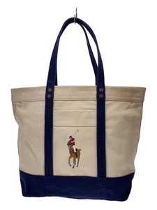 POLO RALPH LAUREN Big Pony Tote Canvas CRM - Picture 1 of 7
