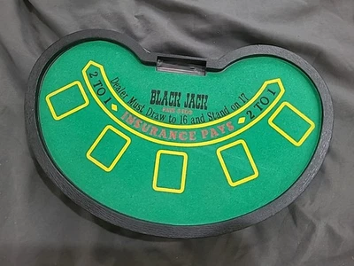 Blackjack Table Card Mini 10" Game Set w/Accessories New Mini Poker Table  - Image 1 of 3
