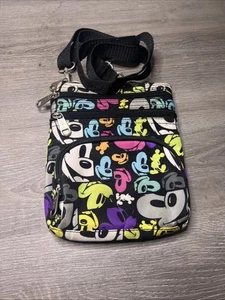 Disney Parks Colorful Pop Art Faces Mickey Mouse Crossbody Purse Bag Handbag - Picture 1 of 2