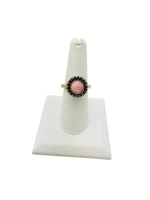 Anillo Pandora Plata Esterlina Rosa Ópalo Marcasita Talla 7 Foto 1 de 4