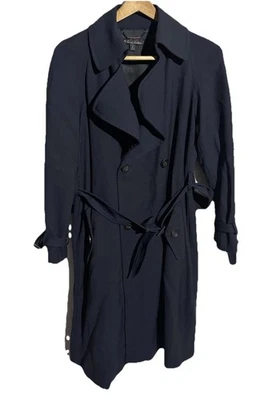 Gabardina Brooks Brothers con cinturón talla 2 azul marino elegante para mujer” Foto 1 de 4