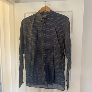 Ted Baker mens cobalt blue spotted pattern long sleeve shirt size 4 (Large) - Picture 1 of 4