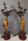 Antique Bronse Candelabras By Charles Cumberworth The Harvesters Pair Signed 