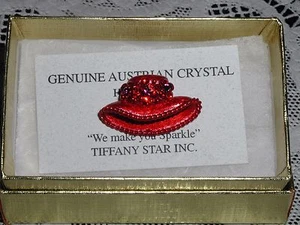 PIN DE SOLAPA DE LA SOCIEDAD SOMBRERO ROJO CRISTAL AUSTRIACO SAN SAN VALENTÍN REGALO DÍA DE LA MADRE ¡BRILLO! - Imagen 1 de 1