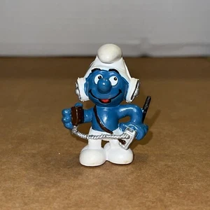 Figura de colección Smurfs CB Operator Smurf 20143 NEGRO radio auriculares - Imagen 1 de 5