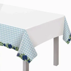 Baby In Bloom Sweet Baby Boy Plastic Tablecloth 54" x 102" Boy Baby Shower - Picture 1 of 1