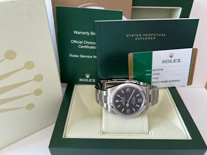 ROLEX EXPLORER MK1 BLACK DIAL 39mm STAINLESS STEEL WATCH BOX AND PAPERS 214270 - Picture 1 of 12