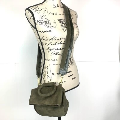 Bolso de mano Anthropologie Blake bandolera convertible con correa sintética gamuza verde musgo Foto 1 de 4