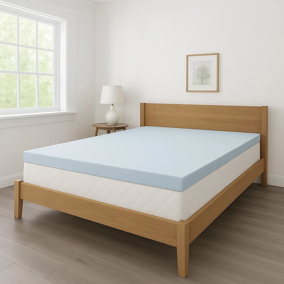 LOUNJ 2" 3" Gel Memory Foam Mattress Topper, Twin XL Full Queen King Cal King - Image 1 of 4