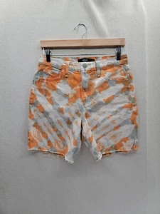 Nuevo con etiquetas Pantalones Cortos Hudson Hana Denim Tie Dye Naranja Tiro Alto Retro Para Mujer $215 Talla 29/8 - Imagen 1 de 8