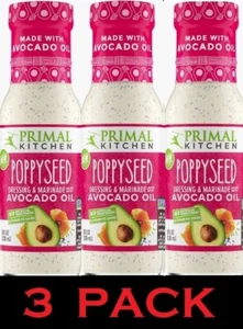 Primal Kitchen POPPYSEED DRESSING & MARINADE Made W Avocado oil 8 oz - 3 PACK - Picture 1 of 2